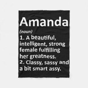 Amanda Definition Personalised Name Funny Christma Fleece Blanket