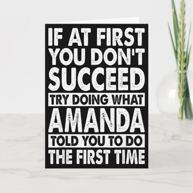 Amanda Name D Birthday Funny Christmas Joke  Card (Front)