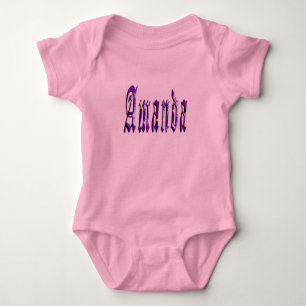 Amanda, Name, Logo, Baby Girls Pink  Bodysuit.  Bodysuit