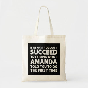 AMANDA Name Personalised Birthday Funny Christmas Tote Bag