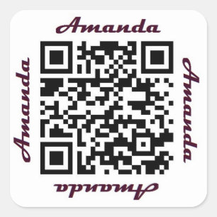 Amanda QR Code Personalised NAME Sticker