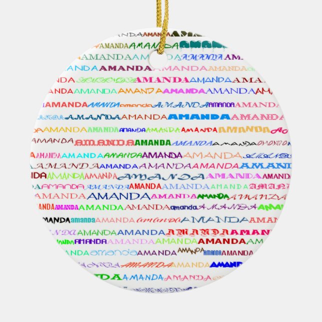 Amanda Text Design II Ornament (Front)