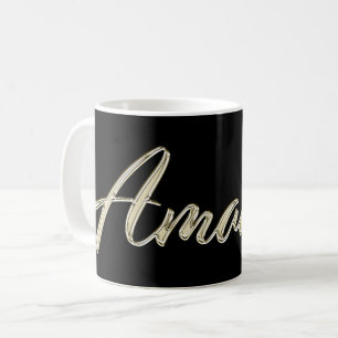 Amanda white Handwriting Tasse Kaffeetasse Coffee Mug