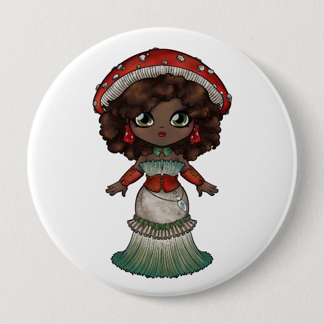 Amanita 10 Cm Round Badge (Front)