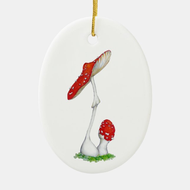 Amanita muscaria ceramic tree decoration (Front)
