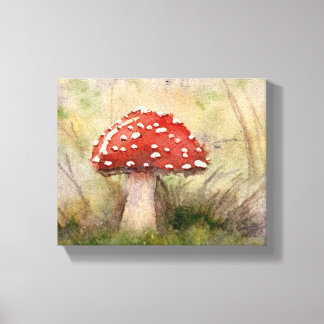Amanita Muscaria Fly Agaric Watercolor Mushroom Canvas Print