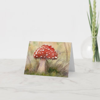 Amanita Muscaria Fly Agaric Watercolor Mushroom Thank You Card