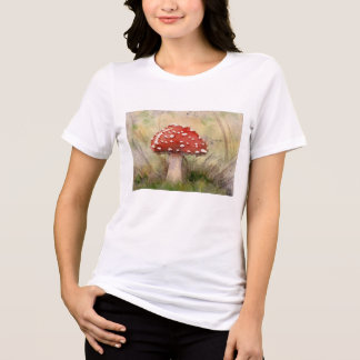 Amanita Muscaria Fly Agaric Watercolor Mushroom Tri-Blend Shirt