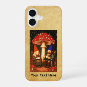 Amanita Mushroom and Gnomes iPhone 16 Case