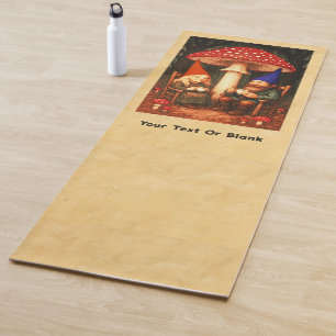 Amanita Mushroom and Gnomes Yoga Mat