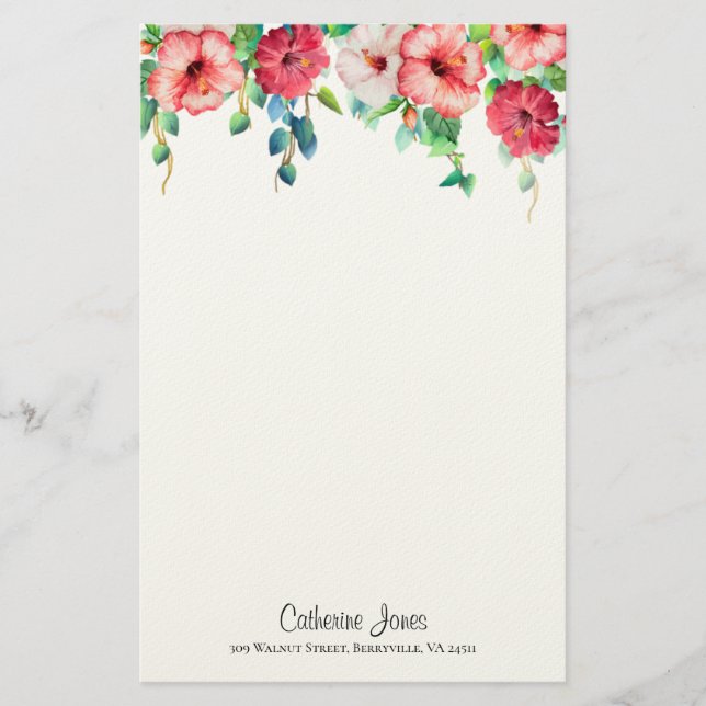 Amapola - Hibiscus Flower Stationery (Front)