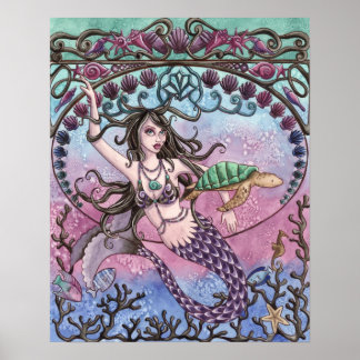 Amara - Art Nouveau Mermaid Poster