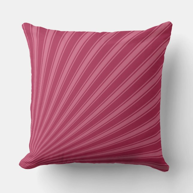 Amaranth deep purple Colour Stripe Funky Pattern Cushion (Front)