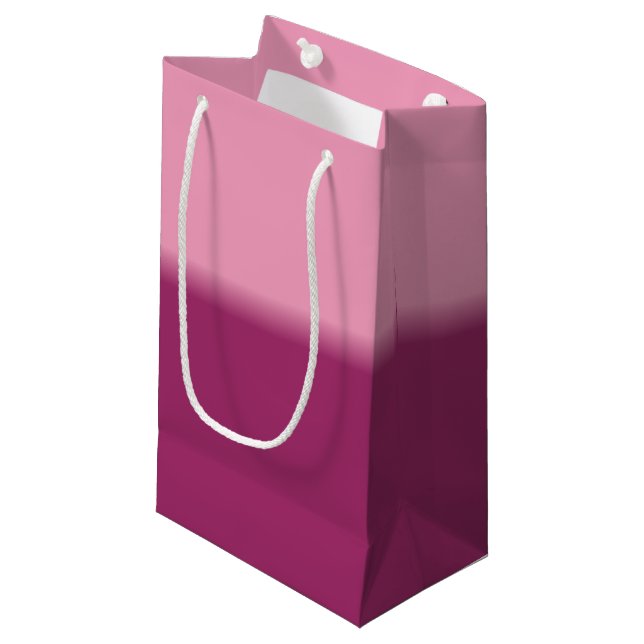 Amaranth Pink and Amaranth Purple Small Gift Bag (Front Angled)