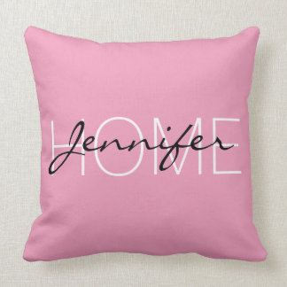 Amaranth pink colour home monogram cushion