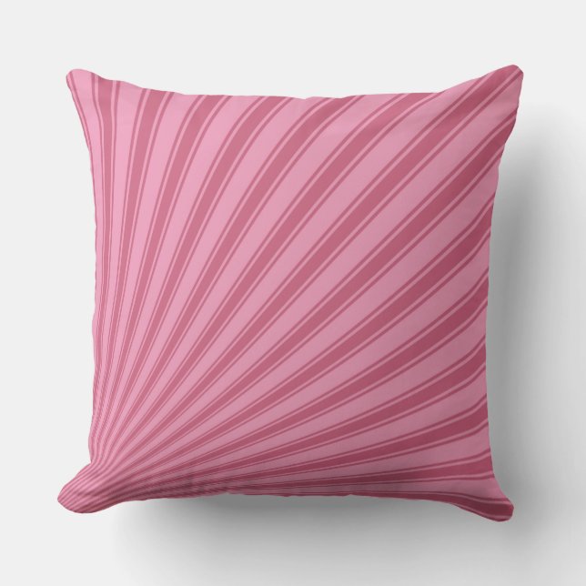 Amaranth pink Colour Stripe Funky Pattern Cushion (Front)