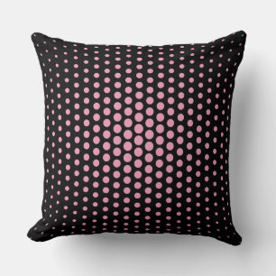 Amaranth pink Techno Dots Modern Black Cushion
