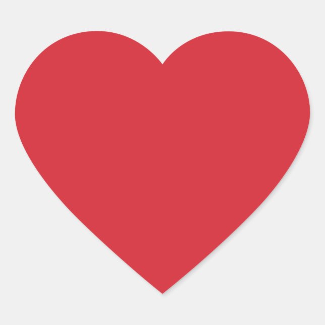 Amaranth red (solid colour)  heart sticker (Front)