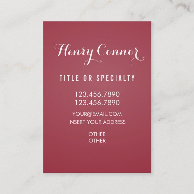 Amaranth Vertical Board Business Card (Front)
