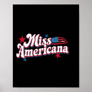 Amare Box America 4th Of July Miss Americana Retro Poster