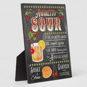 Amaretto Sour Chalkboard Recipe Plaque