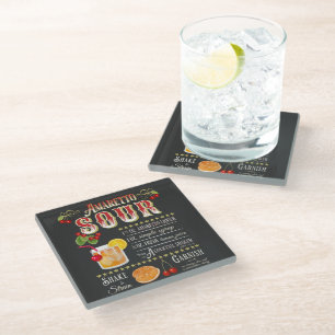 Amaretto Sour Recipe Glass Coaster
