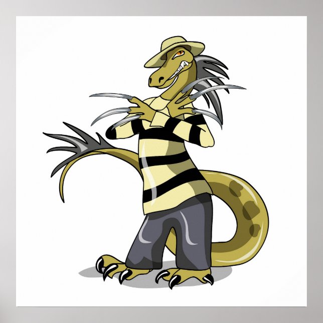 Amargasaurus Posing As Freddy Krueger. Poster (Front)