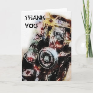 Amarillo Auto Graffiti Grunge Thank You Note Card