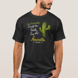 Amarillo Cactus Funny Retro T-Shirt