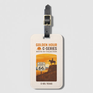 Amarillo Centennial Cowboy Sunset Journey Luggage Tag