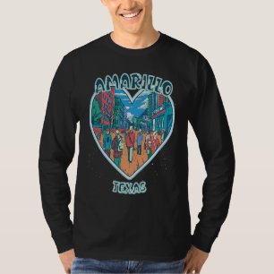 Amarillo In Texas Travel Souvenir Heart T-Shirt