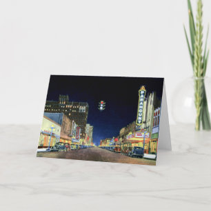 Amarillo Night Scene on Polk Street Card