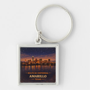 Amarillo Route 66 Skyline Travel Keepsake Gift Key Ring