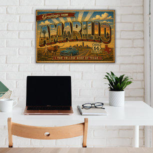 Amarillo Route 66 Vintage Travel Poster