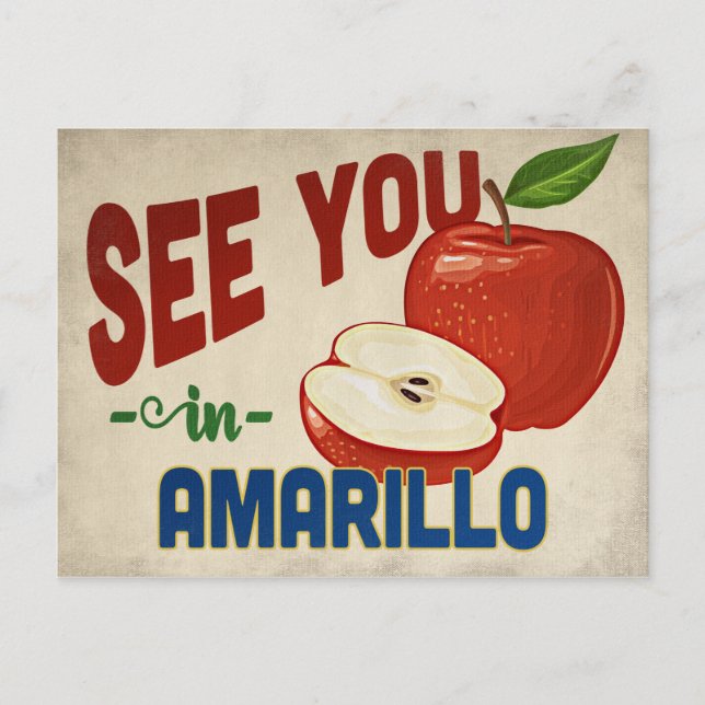 Amarillo Texas Apple - Vintage Travel Postcard (Front)