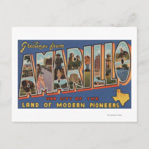 Amarillo, Texas - Large Letter Scenes Postcard