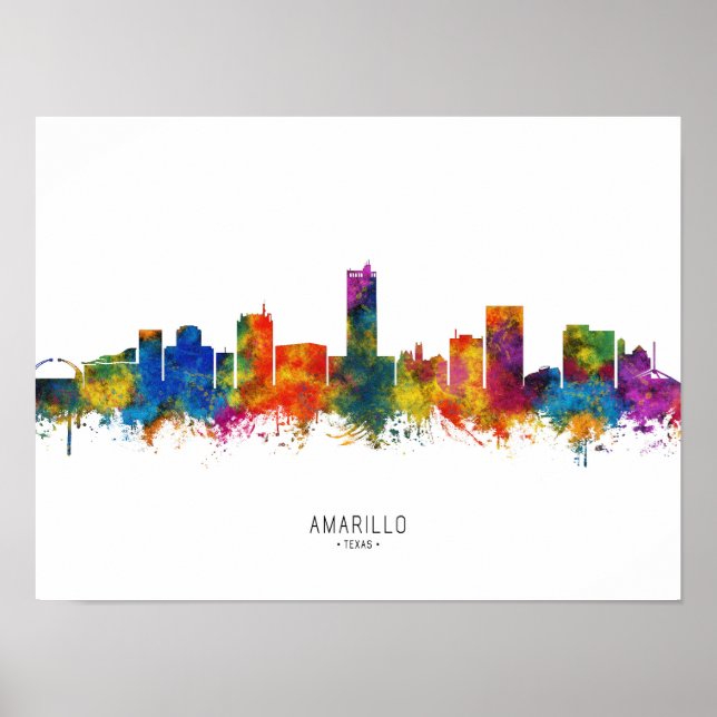 Amarillo Texas Skyline Poster (Front)