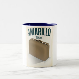 Amarillo texas travel poster Two-Tone coffee mug
