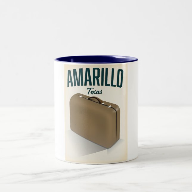 Amarillo texas travel poster Two-Tone coffee mug (Center)