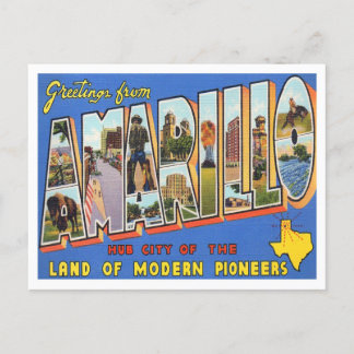 Amarillo, Texas Vintage Big Letters Postcard