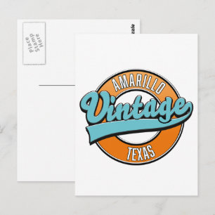 Amarillo Texas vintage logo Postcard