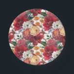Amaryllis and Chrysanthemums Floral Pattern Paper Plate<br><div class="desc">These botanical paper plates add a floral accent to your event table setting. It features a floral pattern of amaryllis,  ranunculus,  anemones and chrysanthemums. These moody floral paper plates are perfect for any occasion. Matching items are available.</div>