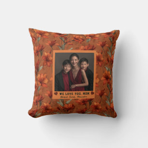 Amaryllis Bouquet Cat Mum Rustic Decor Classic Cushion