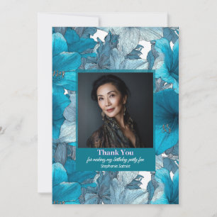 Amaryllis Floral 40Th Birthday Feminine Thank You Card