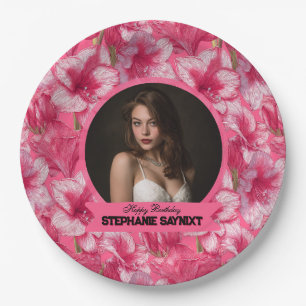 Amaryllis Floral Surprise Birthday Gift For Sister Paper Plate