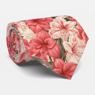 Amaryllis Flower Anniversary Floral Wedding   Tie