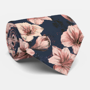Amaryllis Flower Anniversary Wedding Tie