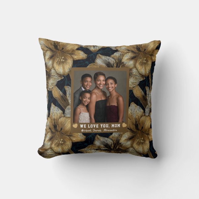 Amaryllis Flower Best Mama Ever Interior Design  Cushion (Front)