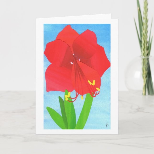 Amaryllis Flower Card (Front)