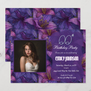 Amaryllis Flower Milestone Birthday Gift For Women Invitation